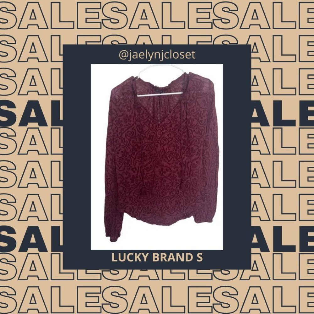 Lucky Brand Maroon Floral Blouse